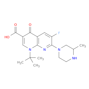 1,8-Naphthyridine-3-carboxylicacid,1-(1,1-dimethylethyl)-6-fluoro-1,4-dihydro-7-(3-methyl-1-piperazinyl)-4-oxo-