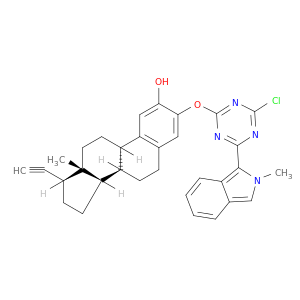 (8S,9S,13R,14S,17R)-3-[[4-chloro-6-(2-methylisoindol-1-yl)-1,3,5-triazin-2-yl]oxy]-17-ethynyl-13-methyl-6,7,8,9,11,12,14,15,16,17-decahydrocyclopenta[a]phenanthren-2-ol