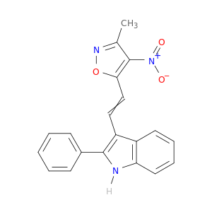 1H-Indole, 3-[2-(3-methyl-4-nitro-5-isoxazolyl)ethenyl]-2-phenyl-