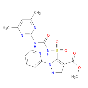 1H-Pyrazole-4-carboxylicacid,5-[[[[(4,6-dimethyl-2-pyrimidinyl)amino]carbonyl]amino]sulfonyl]-1-(2-pyridinyl)-,methyl ester