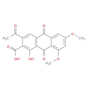 2-Anthracenecarboxylicacid, 3-acetyl-9,10-dihydro-1-hydroxy-6,8-dimethoxy-9,10-dioxo-