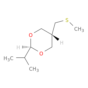 1,3-Dioxane, 2-(1-methylethyl)-5-[(methylthio)methyl]-, trans-