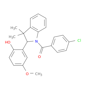 (4-Chlorophenyl)(2-(2-hydroxy-5-methoxyphenyl)-3,3-dimethylindolin-1-yl)methanone