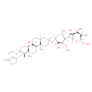 (3β,5β,16β)-3-[(6-脱氧-4-O-β-D-吡喃葡萄糖基-3-O-甲基-β-D-甲基-1-甲基吡喃糖基)氧]-16-(甲酰氧基)-14-羟基卡-20(22)-丙烯酸酯