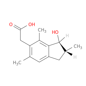 1H-Indene-5-acetic acid, 2,3-dihydro-3-hydroxy-2,4,6-trimethyl-, trans-