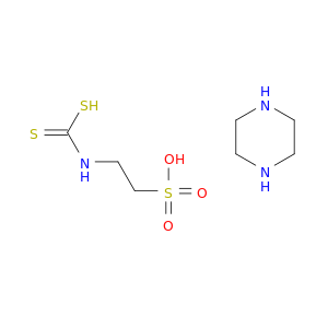 Ethanesulfonic acid, 2-[(dithiocarboxy)amino]-, compd. with piperazine(1:1)