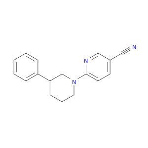 3-Pyridinecarbonitrile, 6-(3-phenyl-1-piperidinyl)-
