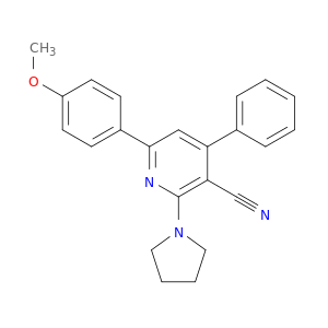 3-Pyridinecarbonitrile, 6-(4-methoxyphenyl)-4-phenyl-2-(1-pyrrolidinyl)-