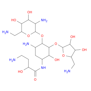 4-amino-N-[5-amino-4-[3-amino-6-(aminomethyl)-4,5-dihydroxy-oxan-2-yl]oxy-3-[5-(aminomethyl)-3,4-dihydroxy-oxolan-2-yl]oxy-2-hydroxy-cyclohexyl]-2-hydroxy-butanamide