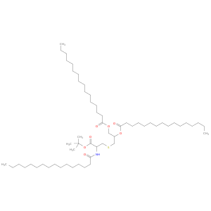 Hexadecanoic acid,1-[[[(2R)-3-(1,1-dimethylethoxy)-3-oxo-2-[(1-oxohexadecyl)amino]propyl]thio]methyl]-1,2-ethanediylester (9CI)