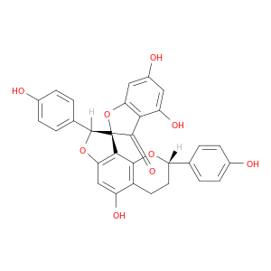 (2s,2's,8's)-4,5',6-trihydroxy-2',8'-bis(4-hydroxyphenyl)-3',4'-dihydro-2'h,3h-spiro[1-benzofuran-2,9'-furo[2,3-h]chromen]-3-one