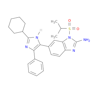 1H-BENZIMIDAZOL-2-AMINE, 6-(2-CYCLOHEXYL-4-PHENYL-1H-IMIDAZOL-5-YL)-1-[(1-METHYLETHYL)SULFONYL]-
