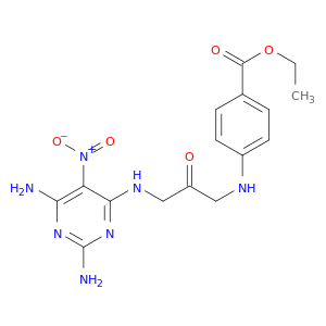 Benzoic acid,4-[[3-[(2,6-diamino-5-nitro-4-pyrimidinyl)amino]-2-oxopropyl]amino]-, ethylester, hydrochloride (1:1)