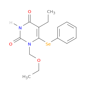 2,4(1H,3H)-Pyrimidinedione,1-(ethoxymethyl)-5-ethyl-6-(phenylseleno)-
