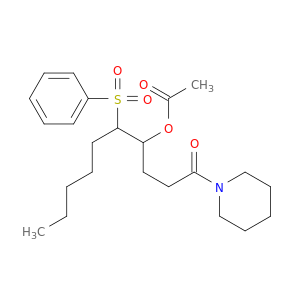 Piperidine, 1-[4-(acetyloxy)-1-oxo-5-(phenylsulfonyl)decyl]-