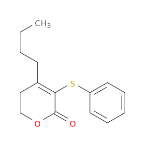 2H-Pyran-2-one, 4-butyl-5,6-dihydro-3-(phenylthio)-