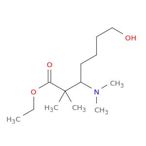 Heptanoic acid, 3-(dimethylamino)-7-hydroxy-2,2-dimethyl-, ethyl ester
