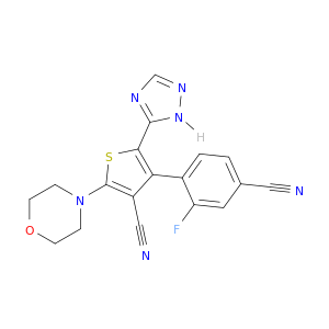 4-(4-氰基-2-氟苯基)-2-吗啉-5-(1H-1,2,4-三唑-5-基)噻吩-3-腈