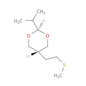1,3-Dioxane, 2-(1-methylethyl)-5-[2-(methylthio)ethyl]-, trans-