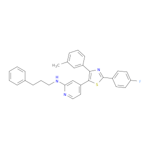 N-[4-[2-(4-FLUOROPHENYL)-4-(3-METHYLPHENYL)-1,3-THIAZOL-5-YL]-2-PYRIDYL]-N-(3-PHENYLPROPYL)AMINE