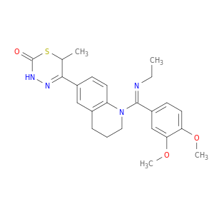 2H-1,3,4-Thiadiazin-2-one,5-[1-[(3,4-dimethoxyphenyl)(ethylimino)methyl]-1,2,3,4-tetrahydro-6-quinolinyl]-3,6-dihydro-6-methyl-,(+)-