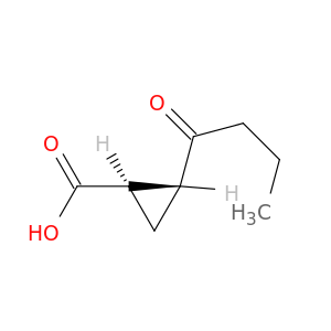 Cyclopropanecarboxylicacid, 2-(1-oxobutyl)-, trans- (9CI)
