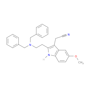 1H-Indole-3-acetonitrile, 2-[2-[bis(phenylmethyl)amino]ethyl]-5-methoxy-