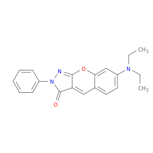 [1]Benzopyrano[2,3-c]pyrazol-3(2H)-one, 7-(diethylamino)-2-phenyl-