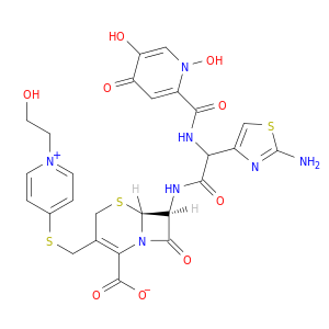 Pyridinium,4-[[[7-[[(2-amino-4-thiazolyl)[[(1,4-dihydro-1,5-dihydroxy-4-oxo-2-pyridinyl)carbonyl]amino]acetyl]amino]-2-carboxy-8-oxo-5-thia-1-azabicyclo[4.2.0]oct-2-en-3-yl]methyl]thio]-1-(2-hydroxyethyl)-,inner salt, [6R-(6a,7b)]- (9CI)