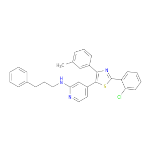 N-[4-[2-(2-CHLOROPHENYL)-4-(3-METHYLPHENYL)-1,3-THIAZOL-5-YL]-2-PYRIDYL]-N-(3-PHENYLPROPYL)AMINE