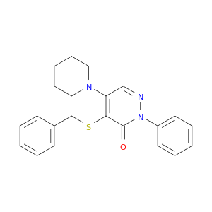 2-苯基-4-[(苯基甲基)硫基]-5-(1-哌啶基)-3(2H)-哒嗪酮