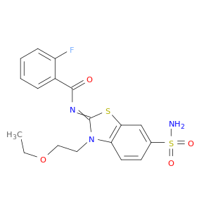 N-[3-(2-ETHOXYETHYL)-6-SULFAMOYL-BENZOTHIAZOL-2-YLIDENE]-2-FLUORO-BENZAMIDE
