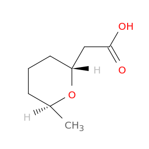 2H-Pyran-2-acetic acid, tetrahydro-6-methyl-, trans-
