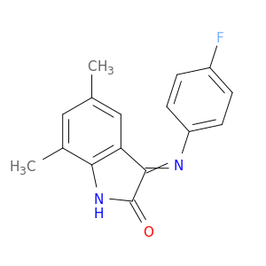 2H-Indol-2-one, 3-[(4-fluorophenyl)imino]-1,3-dihydro-5,7-dimethyl-
