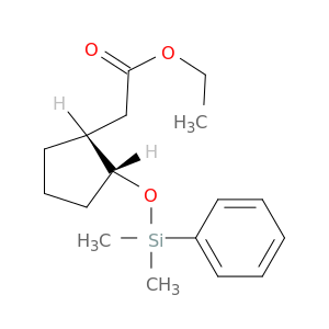 Cyclopentaneacetic acid, 2-[(dimethylphenylsilyl)oxy]-, ethyl ester, cis-