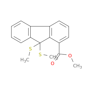 9H-Fluorene-1-carboxylic acid, 9,9-bis(methylthio)-, methyl ester