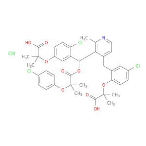 Propanoic acid,2-(4-chlorophenoxy)-2-methyl-,5-[2-(4-chlorophenoxy)-2-methyl-1-oxopropoxy]-6-methyl-3,4-pyridinediylbis(methylene)ester, hydrochloride (9CI)