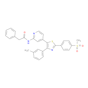 N-[4-[4-(3-METHYLPHENYL)-2-(4-METHYLSULFONYLPHENYL)-1,3-THIAZOL-5-YL]-2-PYRIDYL]PHENYLACETAMIDE