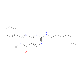 Pyrimido[4,5-d]pyrimidin-4(3H)-one, 7-(hexylamino)-2-phenyl-