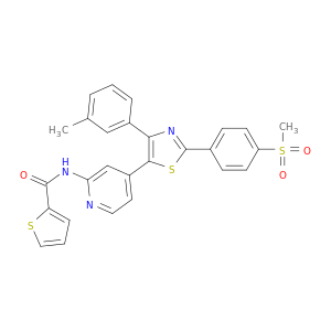 N-[4-[4-(3-METHYLPHENYL)-2-(4-METHYLSULFONYLPHENYL)-1,3-THIAZOL-5-YL]-2-PYRIDYL]-2-THIOPHENECARBOXAMIDE