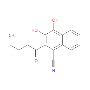 1-Naphthalenecarbonitrile, 3,4-dihydroxy-2-(1-oxopentyl)-