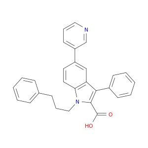 1H-Indole-2-carboxylic acid, 3-phenyl-1-(3-phenylpropyl)-5-(3-pyridinyl)-