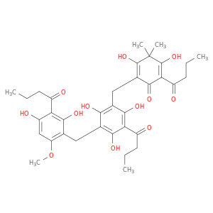 2-butanoyl-4-[[3-butanoyl-5-[(3-butanoyl-2,4-dihydroxy-6-methoxy-phenyl)methyl]-2,4,6-trihydroxy-phenyl]methyl]-3,5-dihydroxy-6,6-dimethyl-cyclohexa-2,4-dien-1-one