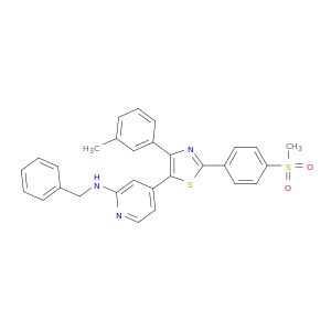 N-BENZYL-N-[4-[4-(3-METHYLPHENYL)-2-(4-METHYLSULFONYLPHENYL)-1,3-THIAZOL-5-YL]-2-PYRIDYL]AMINE
