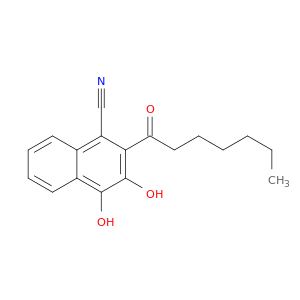 1-Naphthalenecarbonitrile, 3,4-dihydroxy-2-(1-oxoheptyl)-