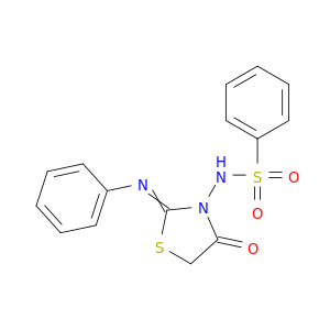 Benzenesulfonamide, N-[4-oxo-2-(phenylimino)-3-thiazolidinyl]-