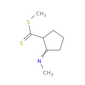 Cyclopentanecarbodithioic acid, 2-(methylimino)-, methyl ester