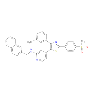 N-[4-[4-(3-METHYLPHENYL)-2-(4-METHYLSULFONYLPHENYL)-1,3-THIAZOL-5-YL]-2-PYRIDYL]-N-(2-NAPHTHYLMETHYL)AMINE
