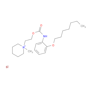 Piperidinium, 1-(2-((((2-(heptyloxy)phenyl)amino)carbonyl)oxy)ethyl)-1-methyl-, bromide
