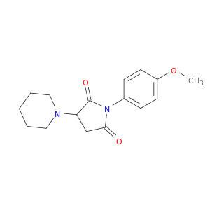 2,5-Pyrrolidinedione, 1-(4-methoxyphenyl)-3-(1-piperidinyl)-